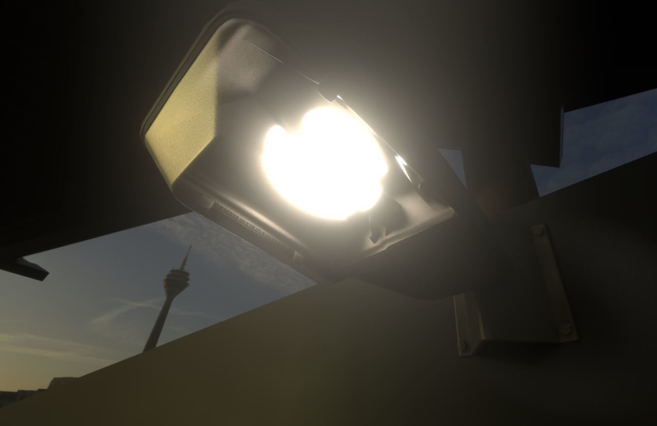 Street Light -2- Wall Version Low-poly 3D model_9