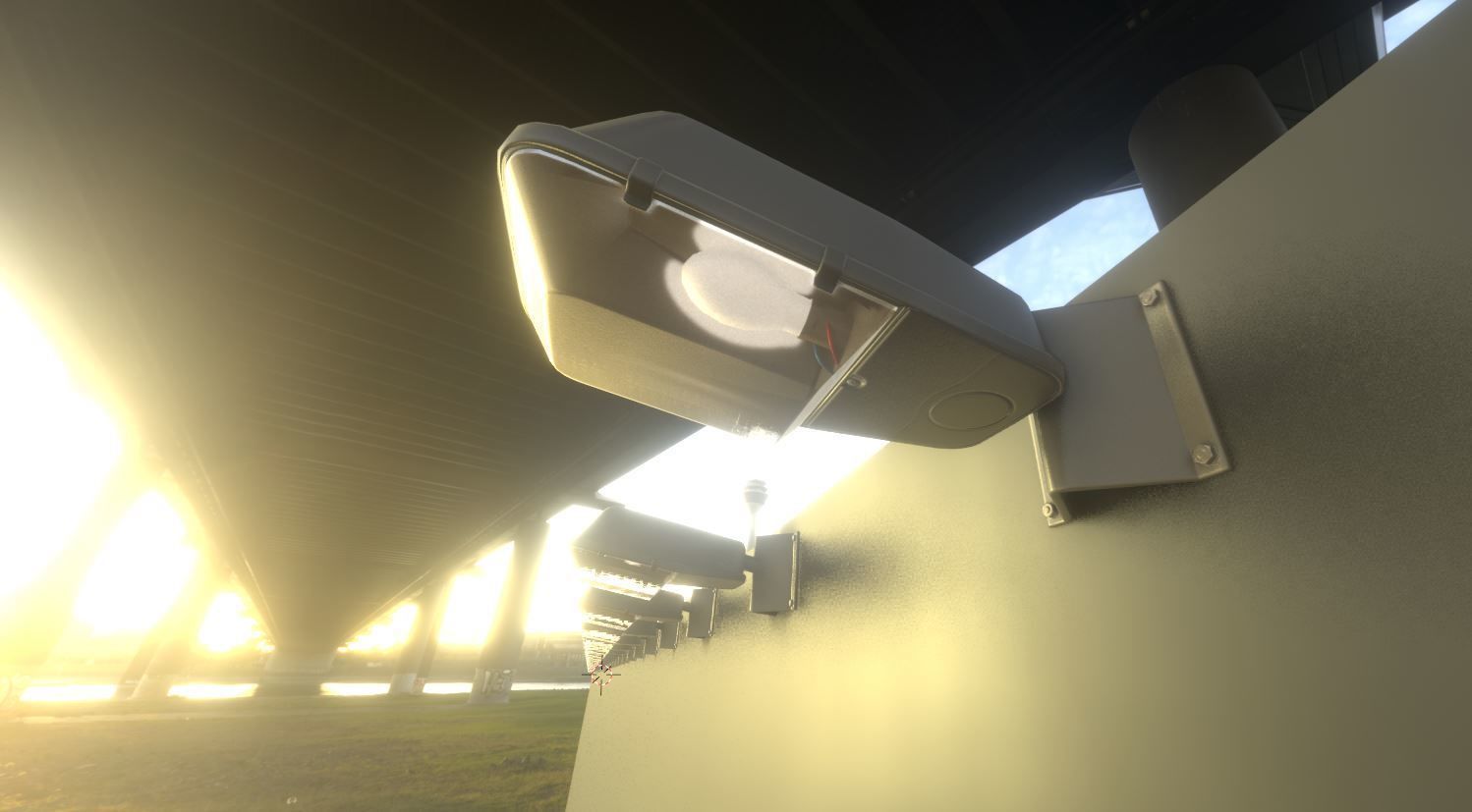 Street Light -2- Wall Version Low-poly 3D model_7