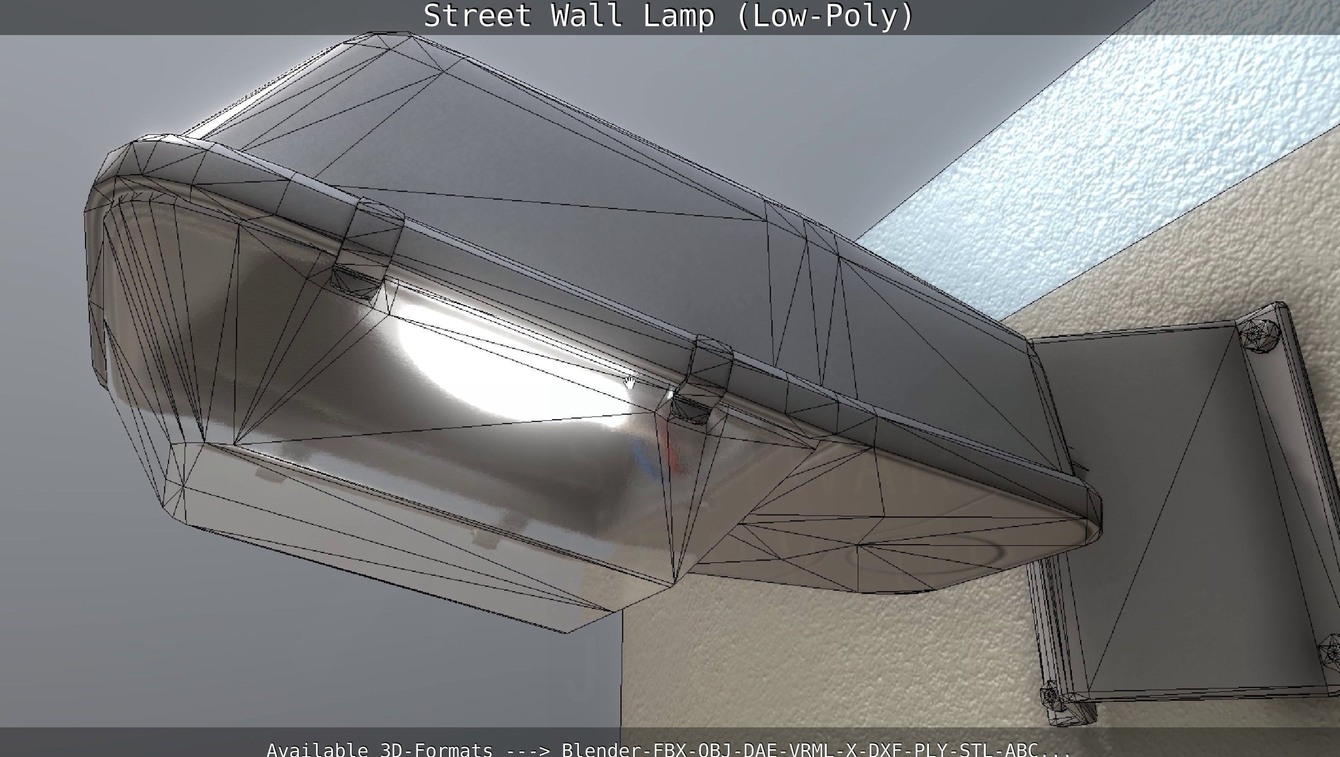 Street Light -2- Wall Version Low-poly 3D model_25