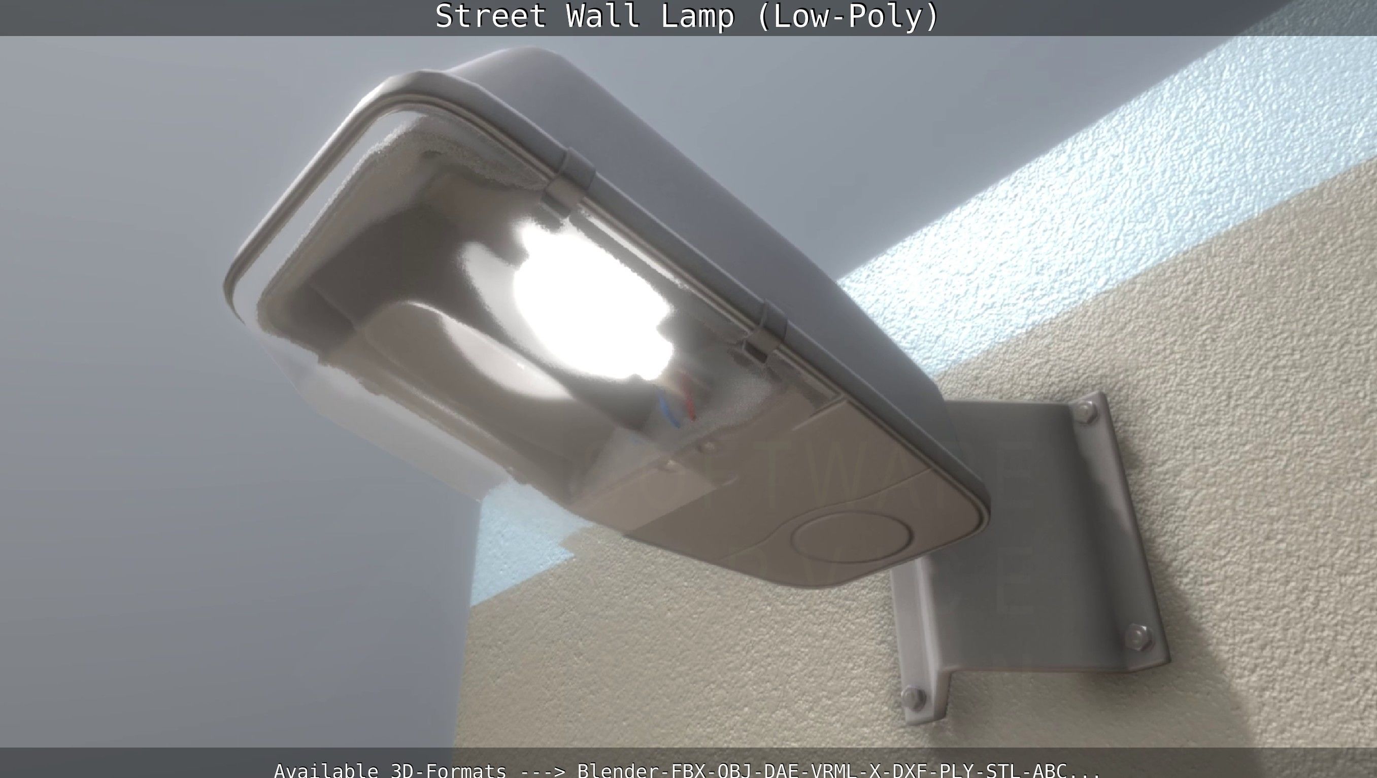 Street Light -2- Wall Version Low-poly 3D model_16