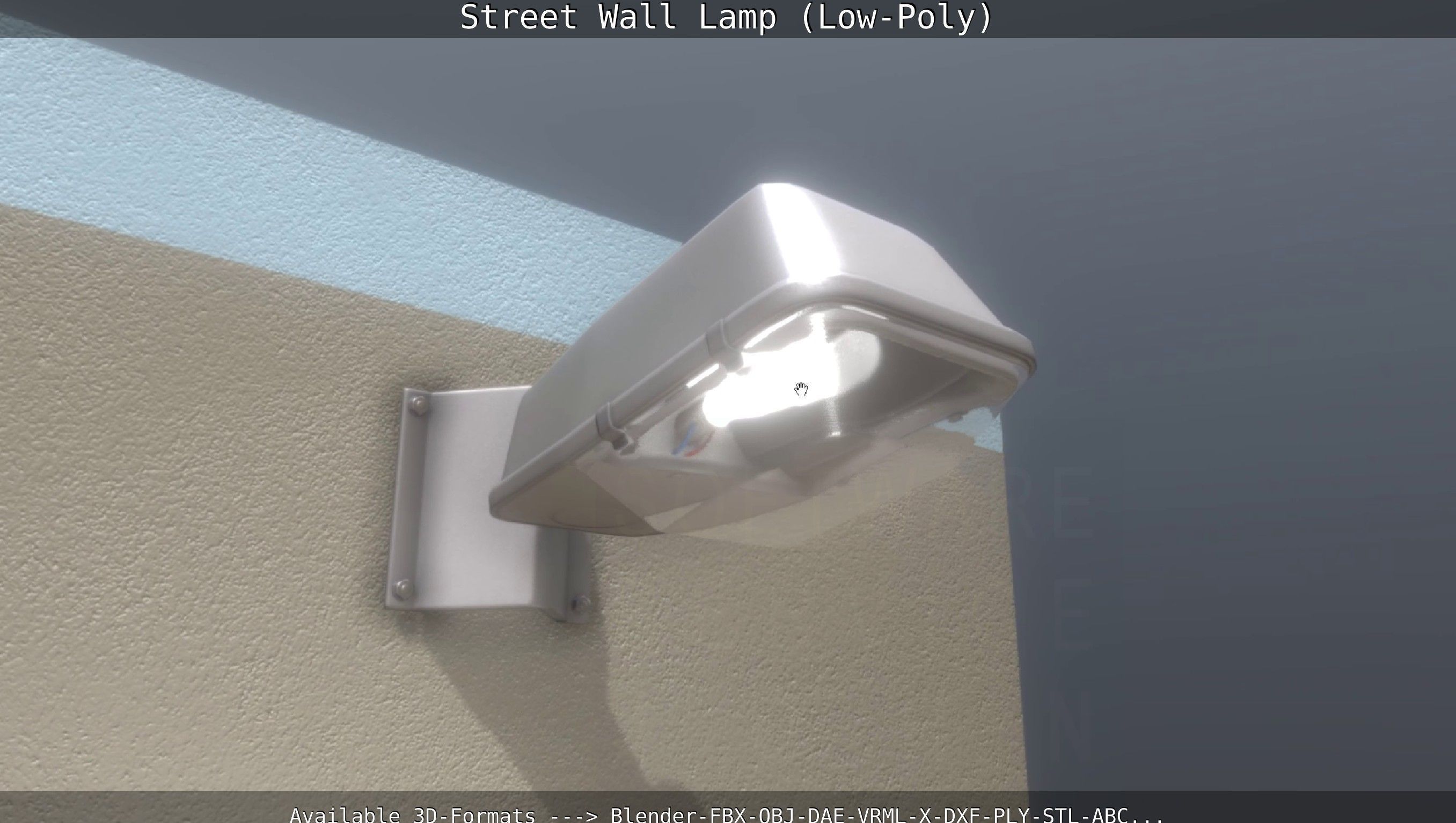 Street Light -2- Wall Version Low-poly 3D model_33