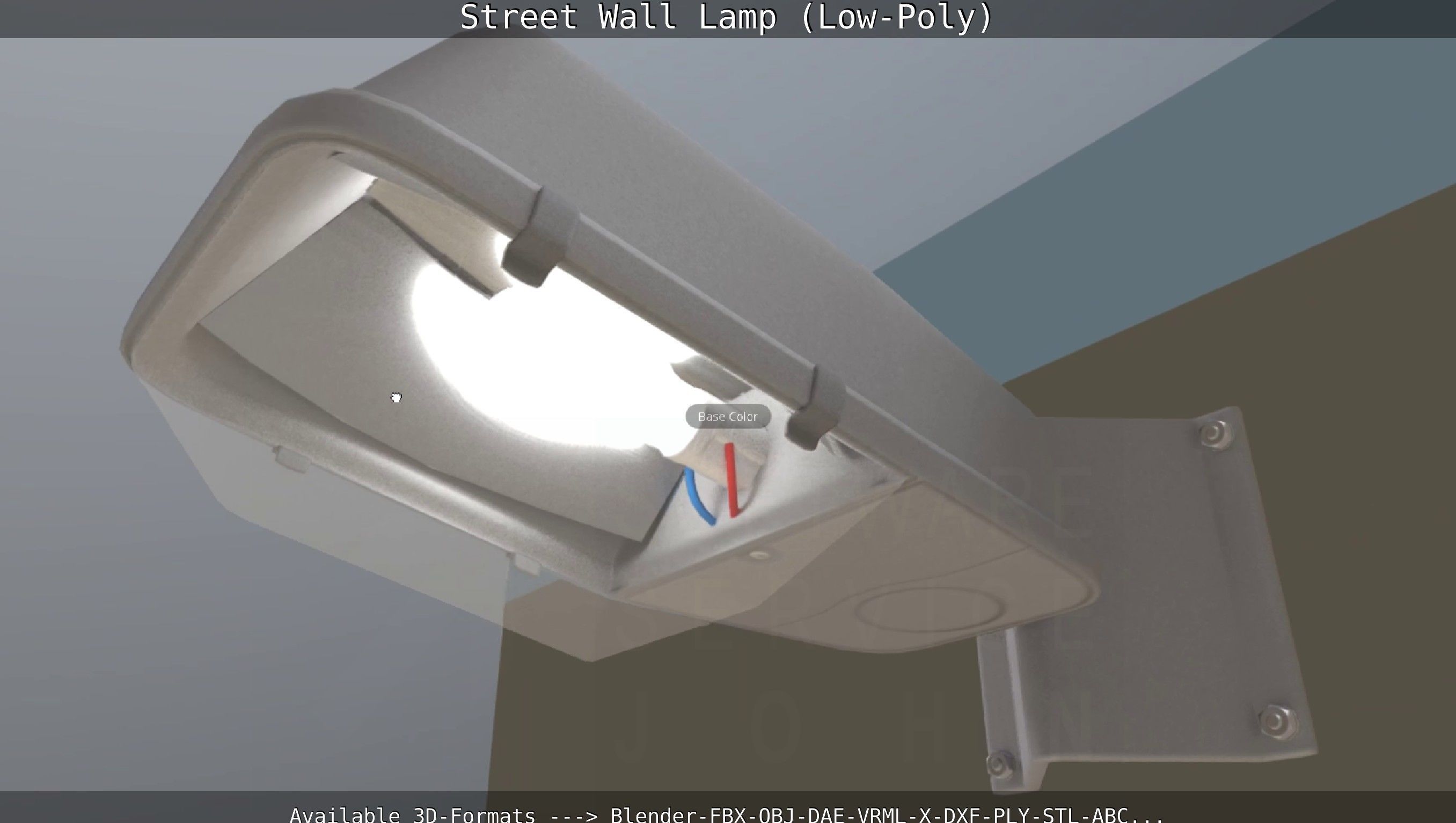 Street Light -2- Wall Version Low-poly 3D model_28