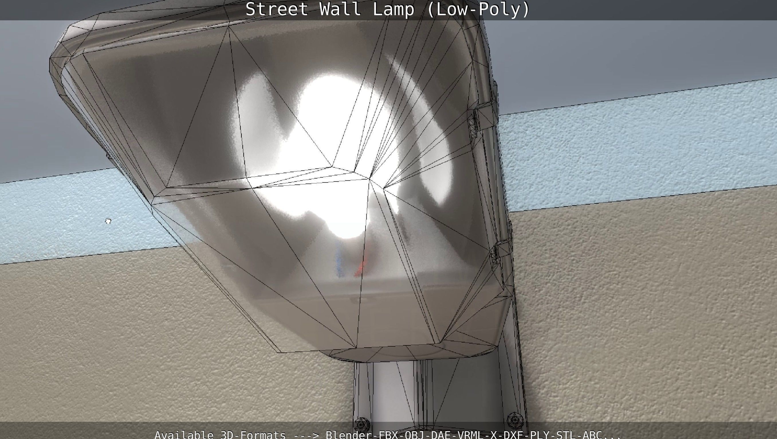 Street Light -2- Wall Version Low-poly 3D model_29