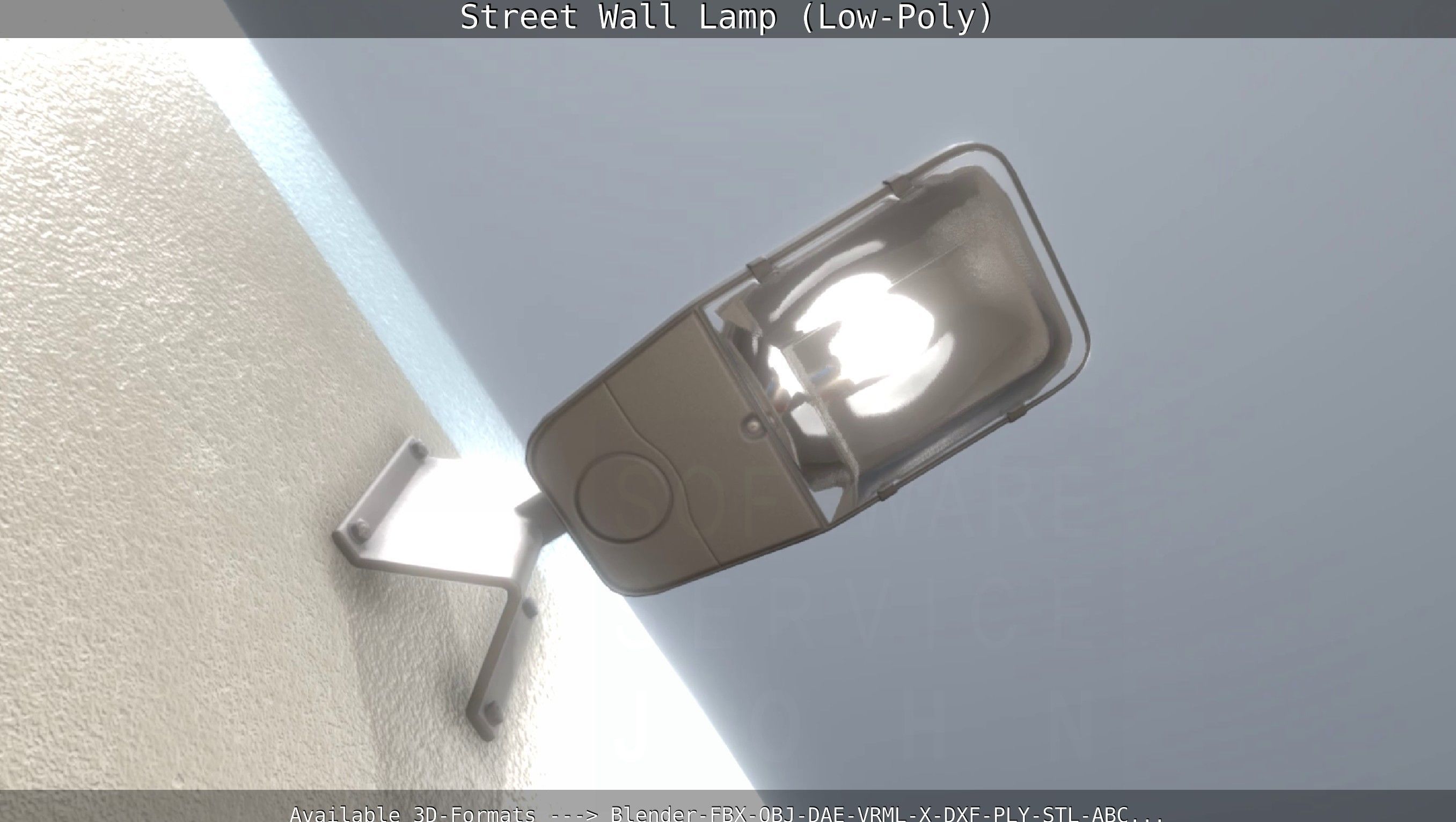 Street Light -2- Wall Version Low-poly 3D model_11