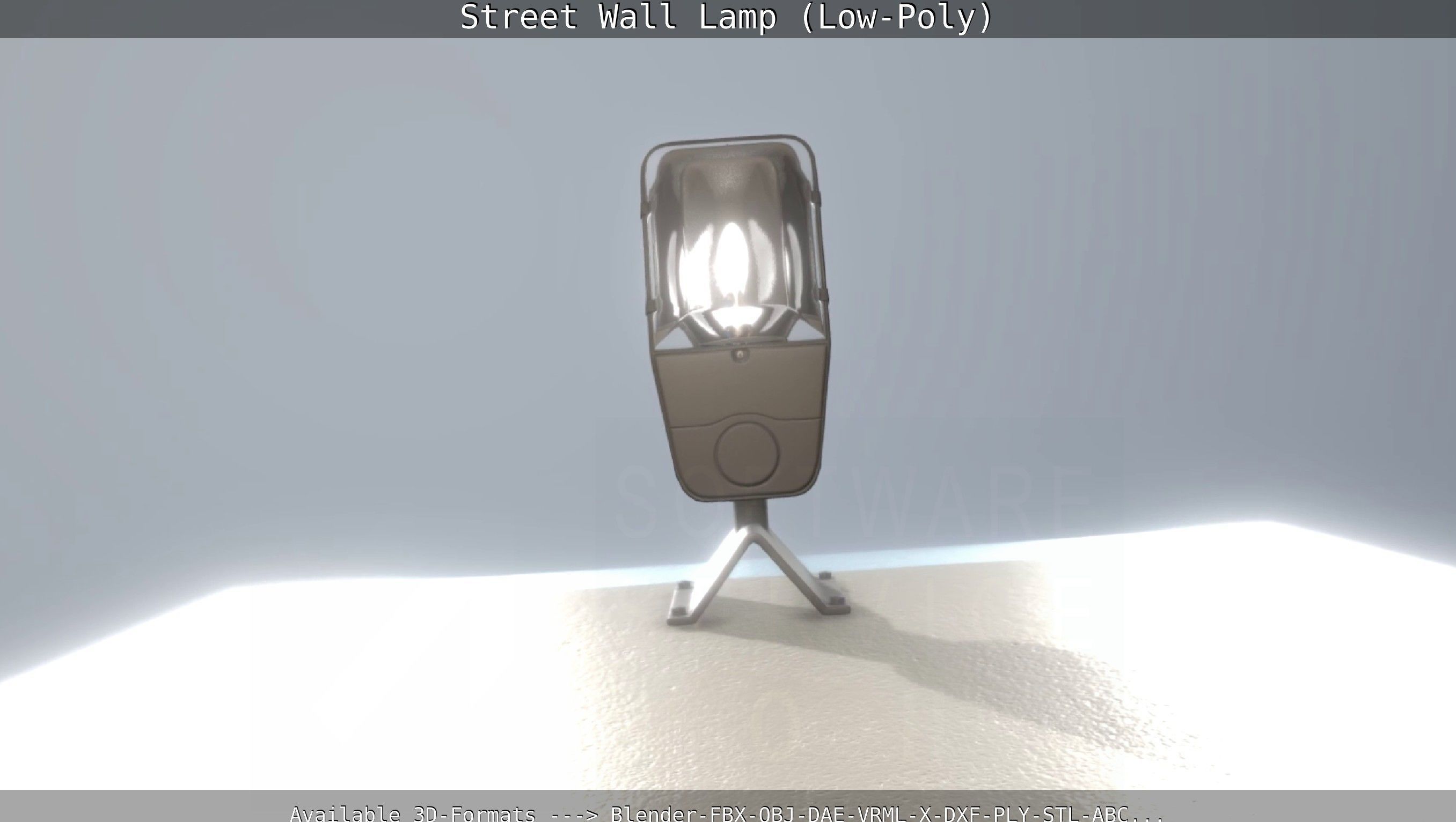 Street Light -2- Wall Version Low-poly 3D model_12