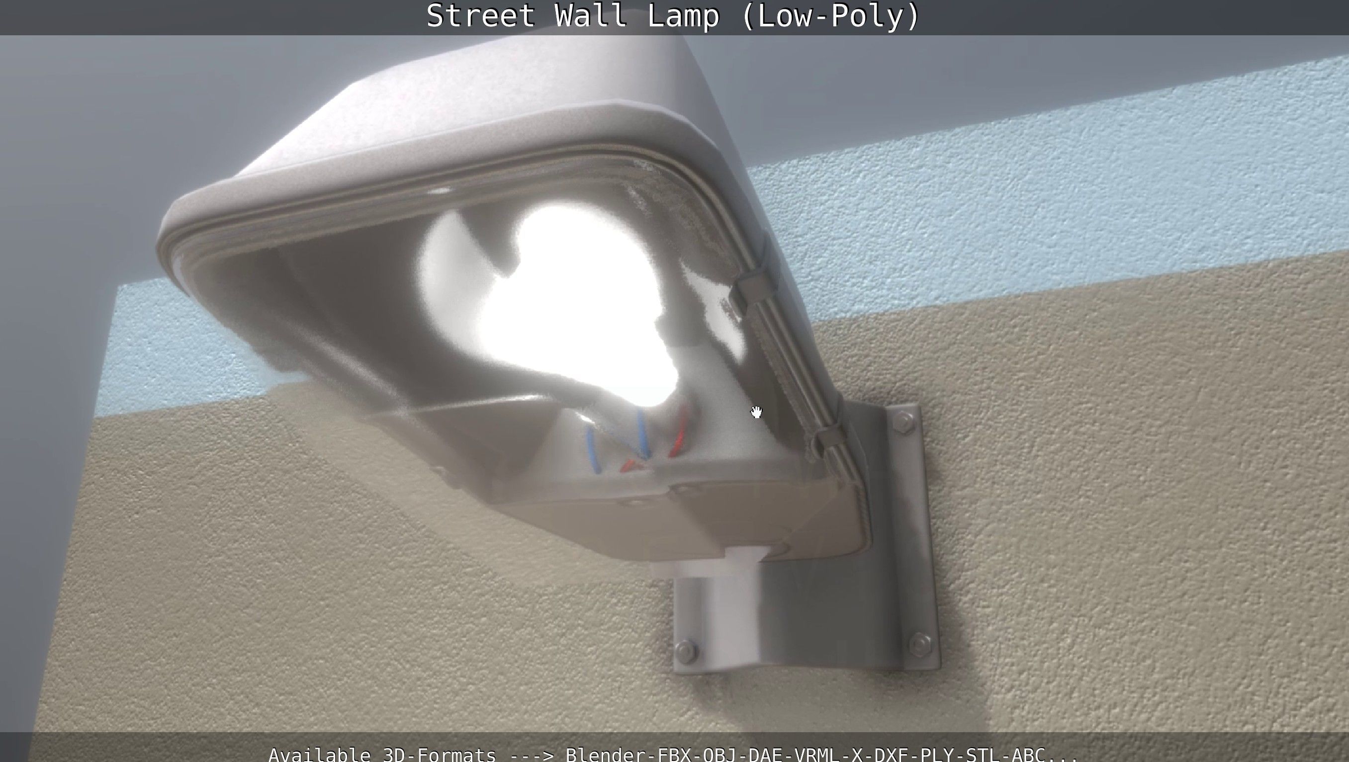 Street Light -2- Wall Version Low-poly 3D model_49