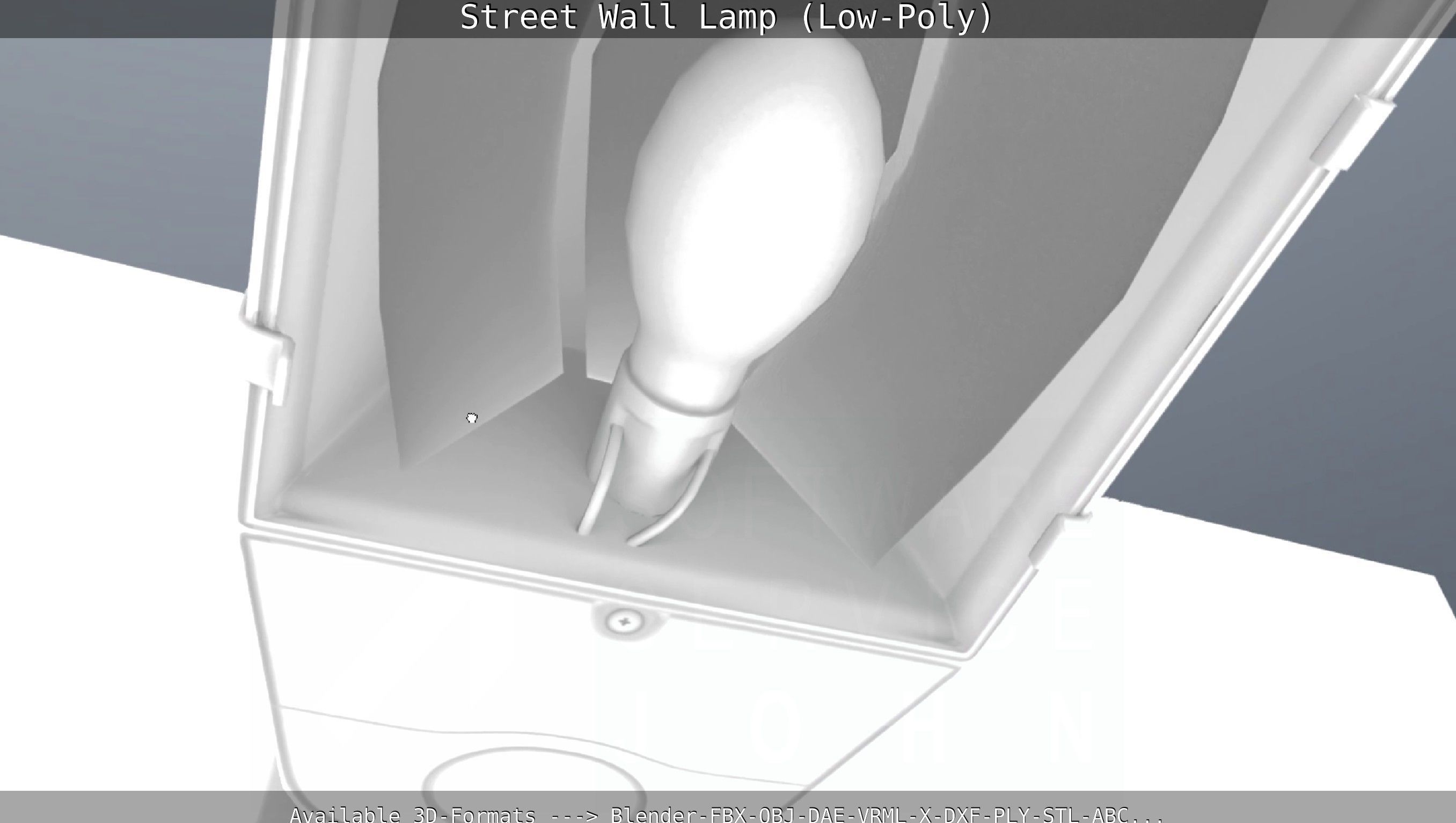 Street Light -2- Wall Version Low-poly 3D model_53