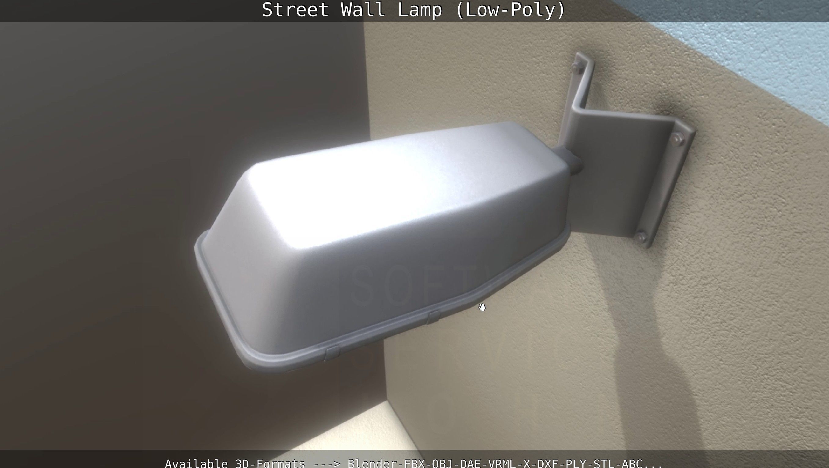 Street Light -2- Wall Version Low-poly 3D model_30