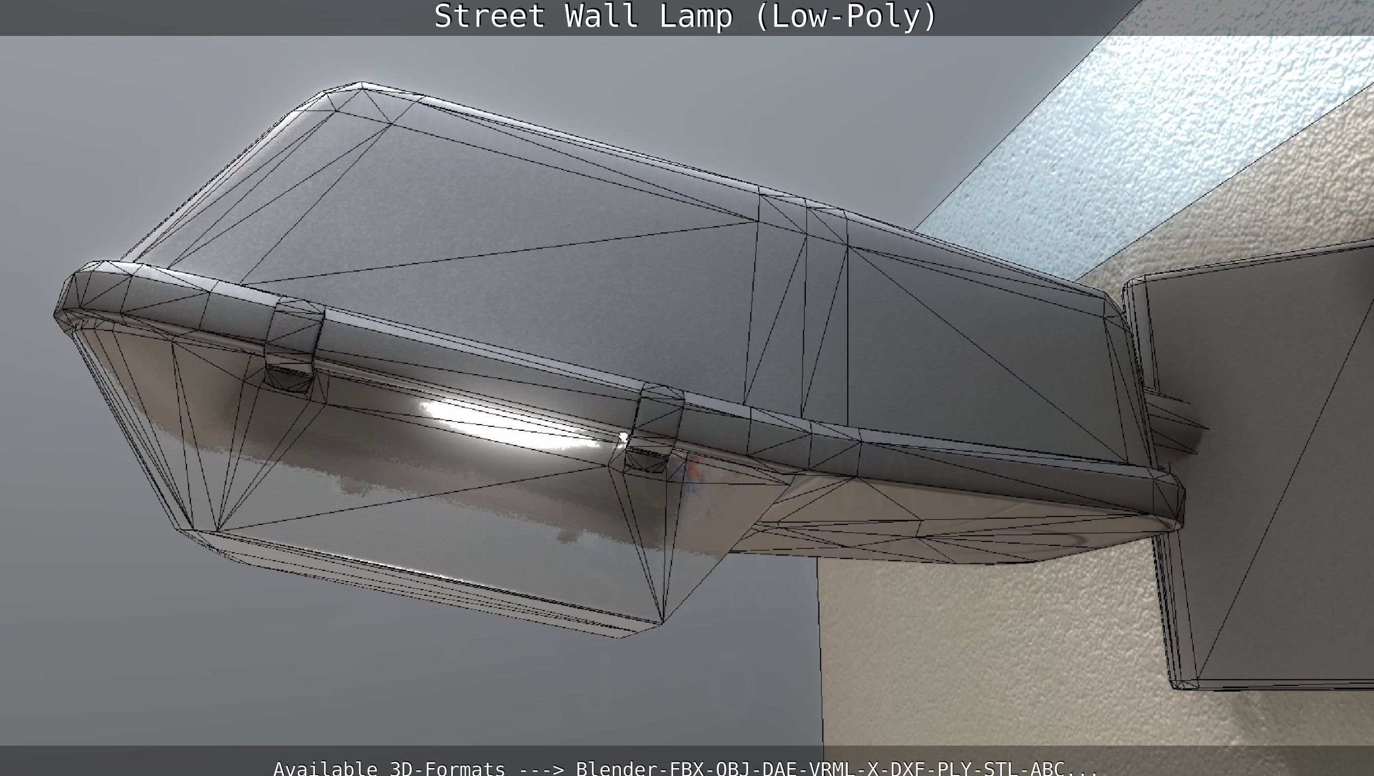 Street Light -2- Wall Version Low-poly 3D model_18