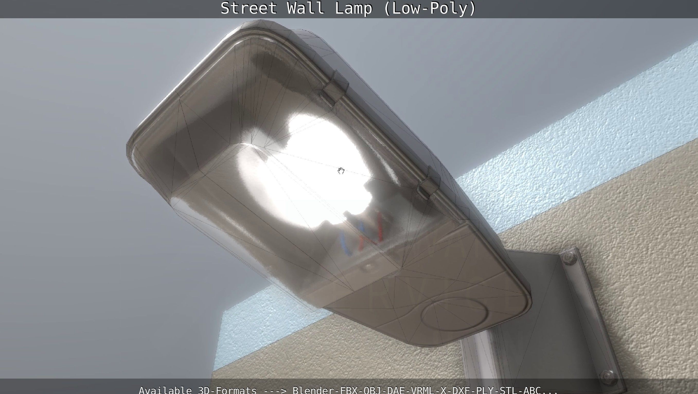 Street Light -2- Wall Version Low-poly 3D model_63