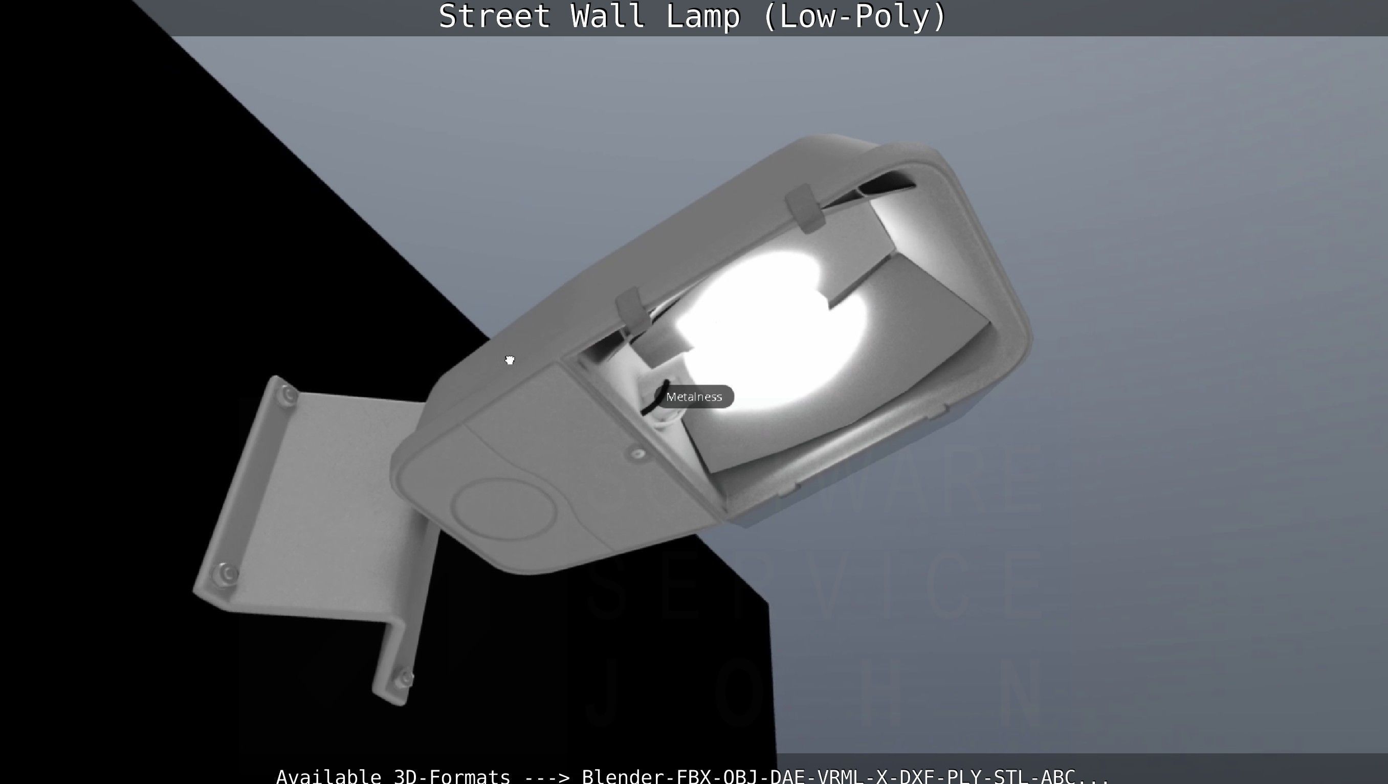 Street Light -2- Wall Version Low-poly 3D model_38