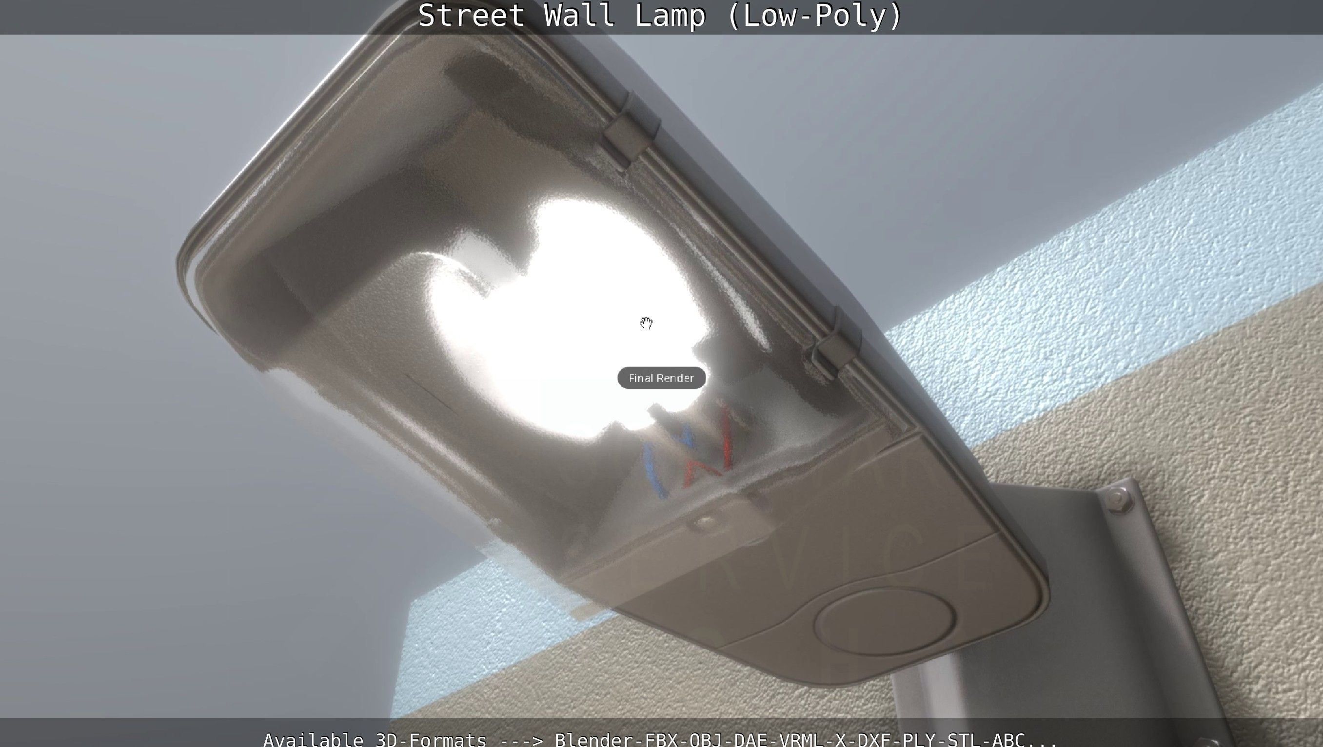 Street Light -2- Wall Version Low-poly 3D model_59