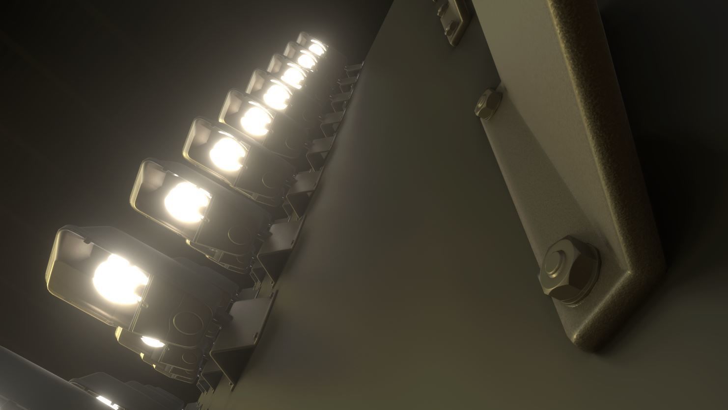 Street Light -2- Wall Version Low-poly 3D model_3