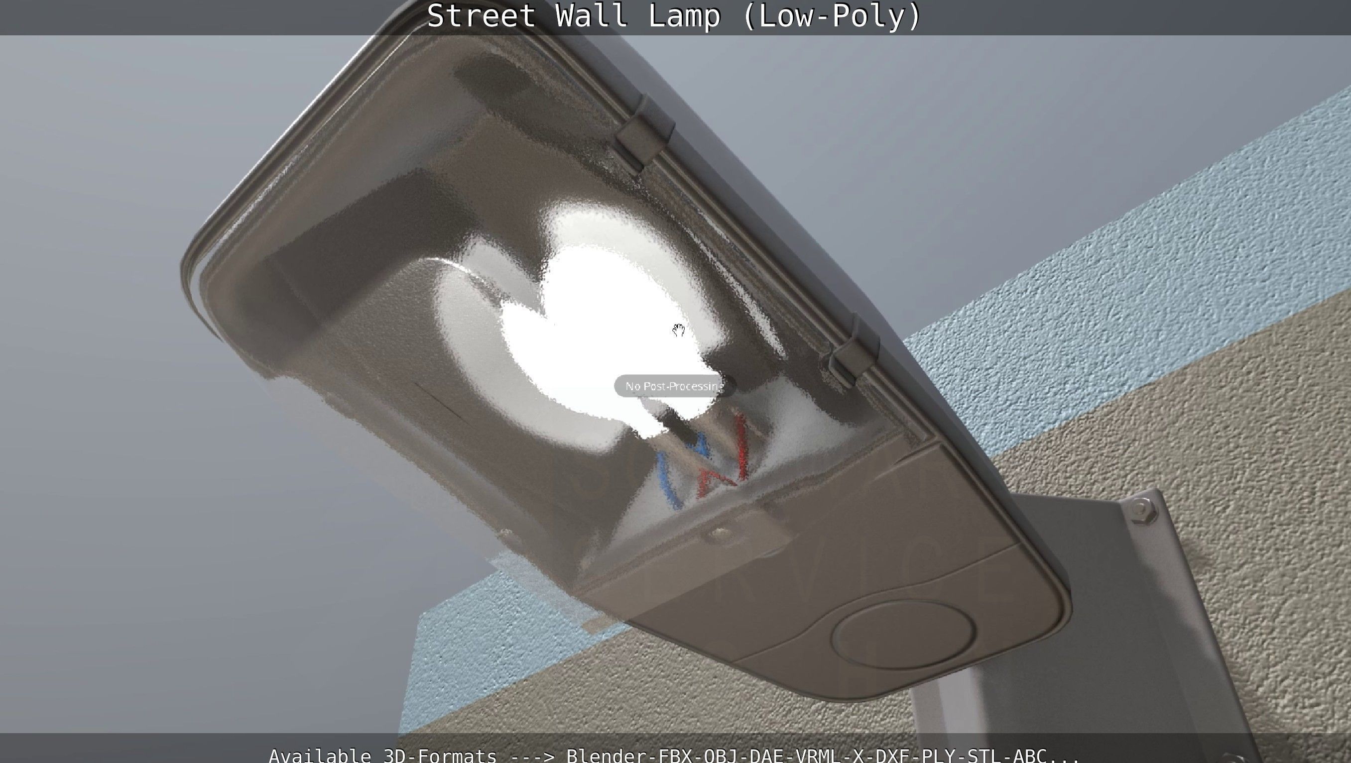 Street Light -2- Wall Version Low-poly 3D model_60