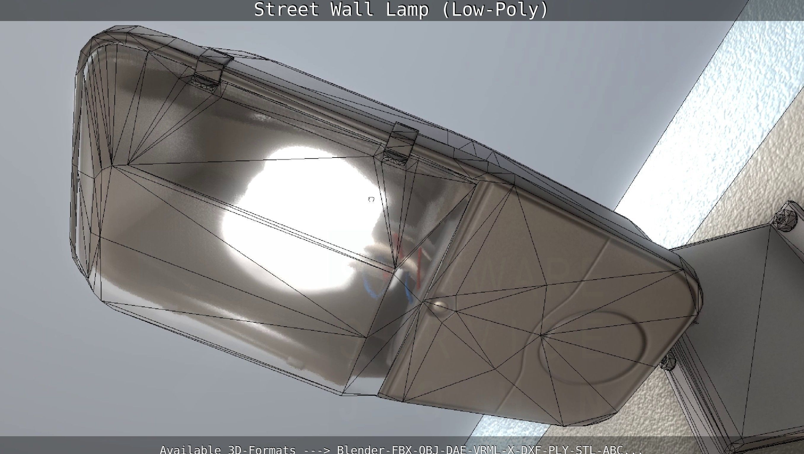 Street Light -2- Wall Version Low-poly 3D model_17