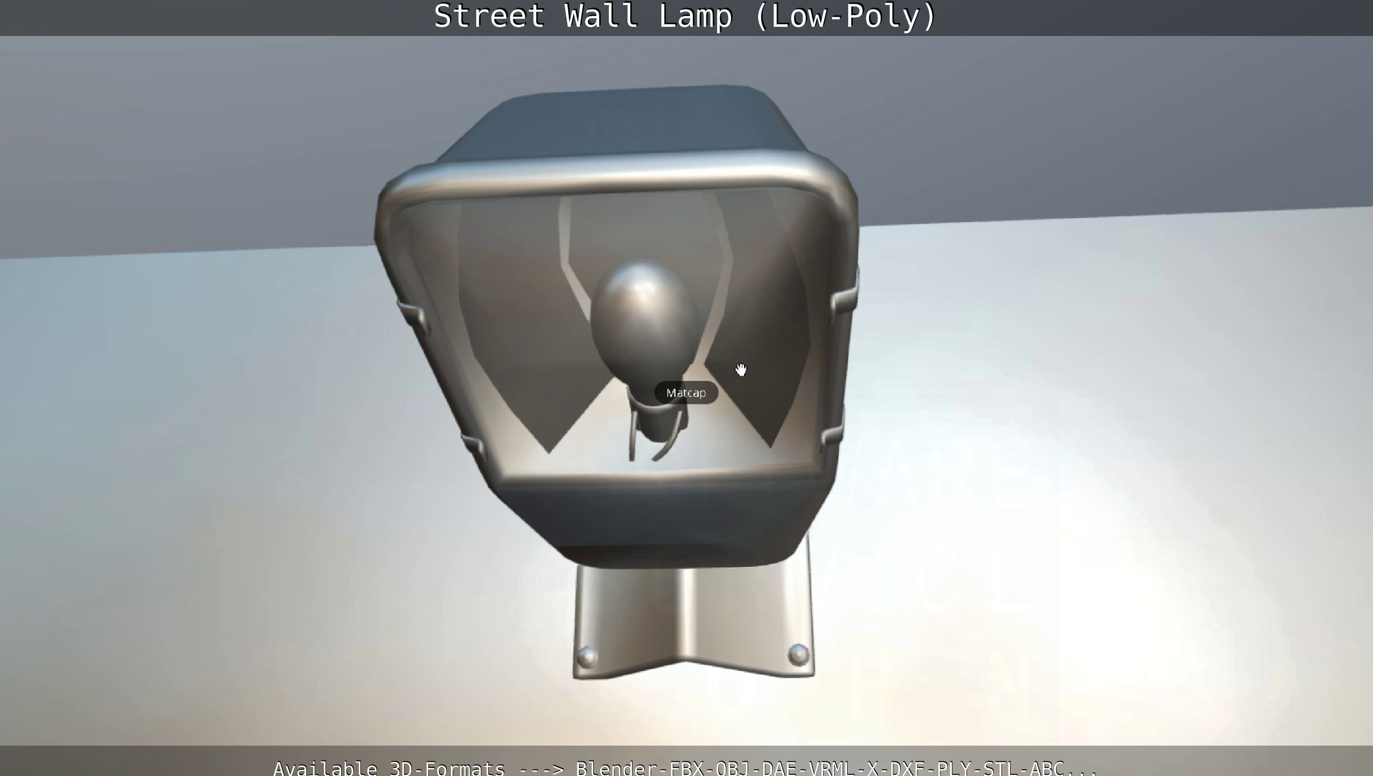 Street Light -2- Wall Version Low-poly 3D model_43
