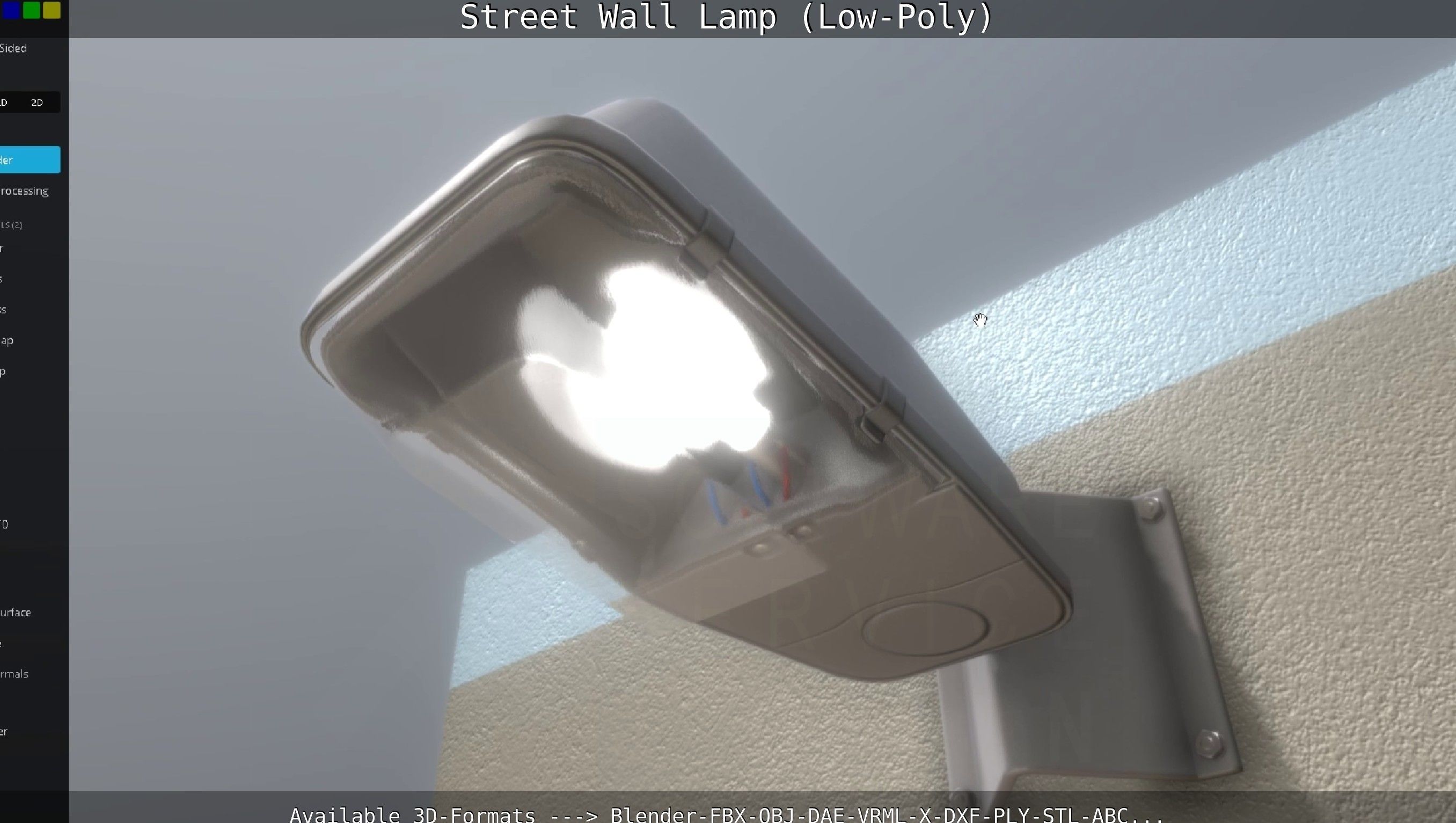 Street Light -2- Wall Version Low-poly 3D model_64