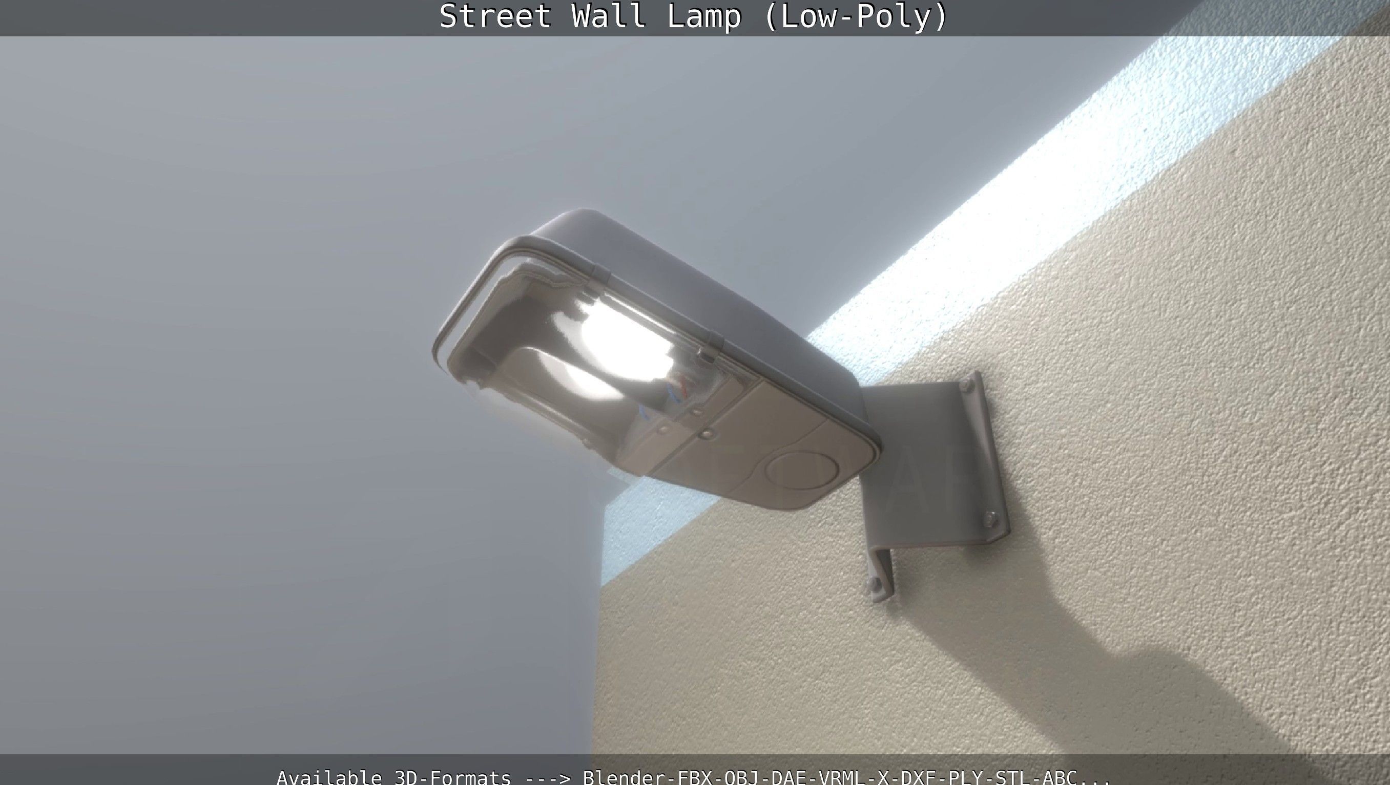 Street Light -2- Wall Version Low-poly 3D model_14