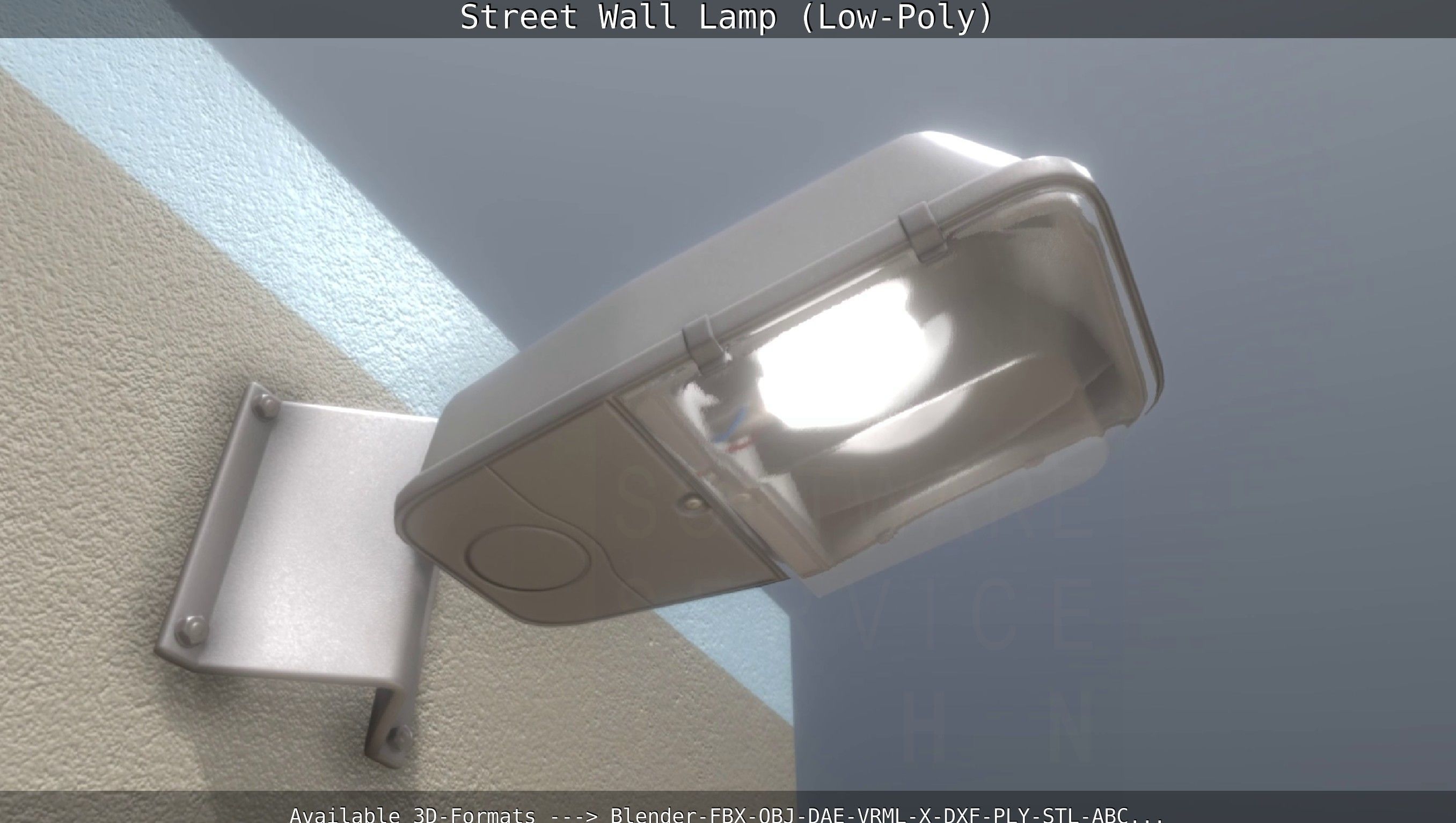 Street Light -2- Wall Version Low-poly 3D model_26