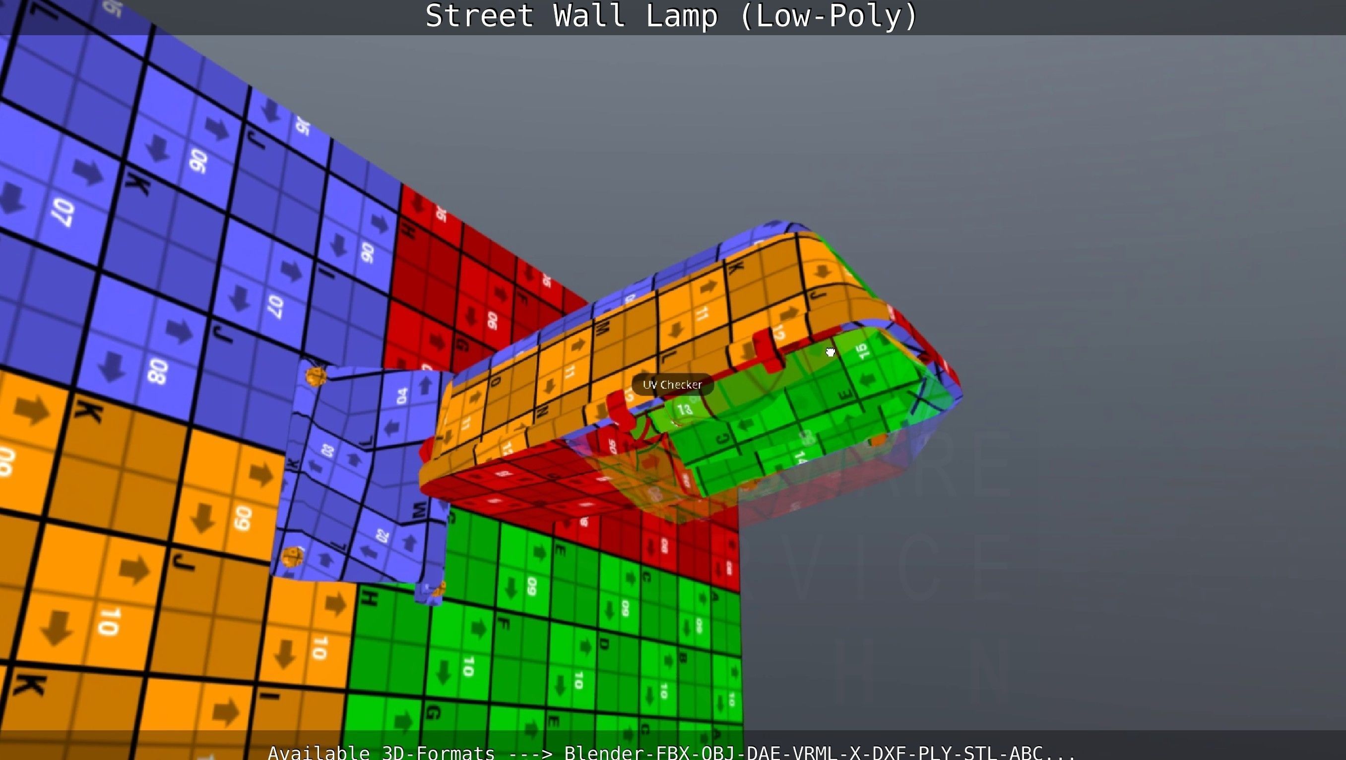 Street Light -2- Wall Version Low-poly 3D model_56