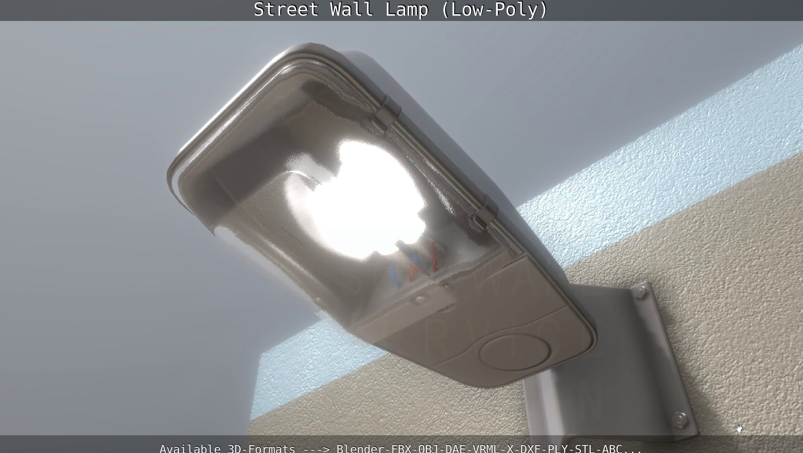 Street Light -2- Wall Version Low-poly 3D model_65