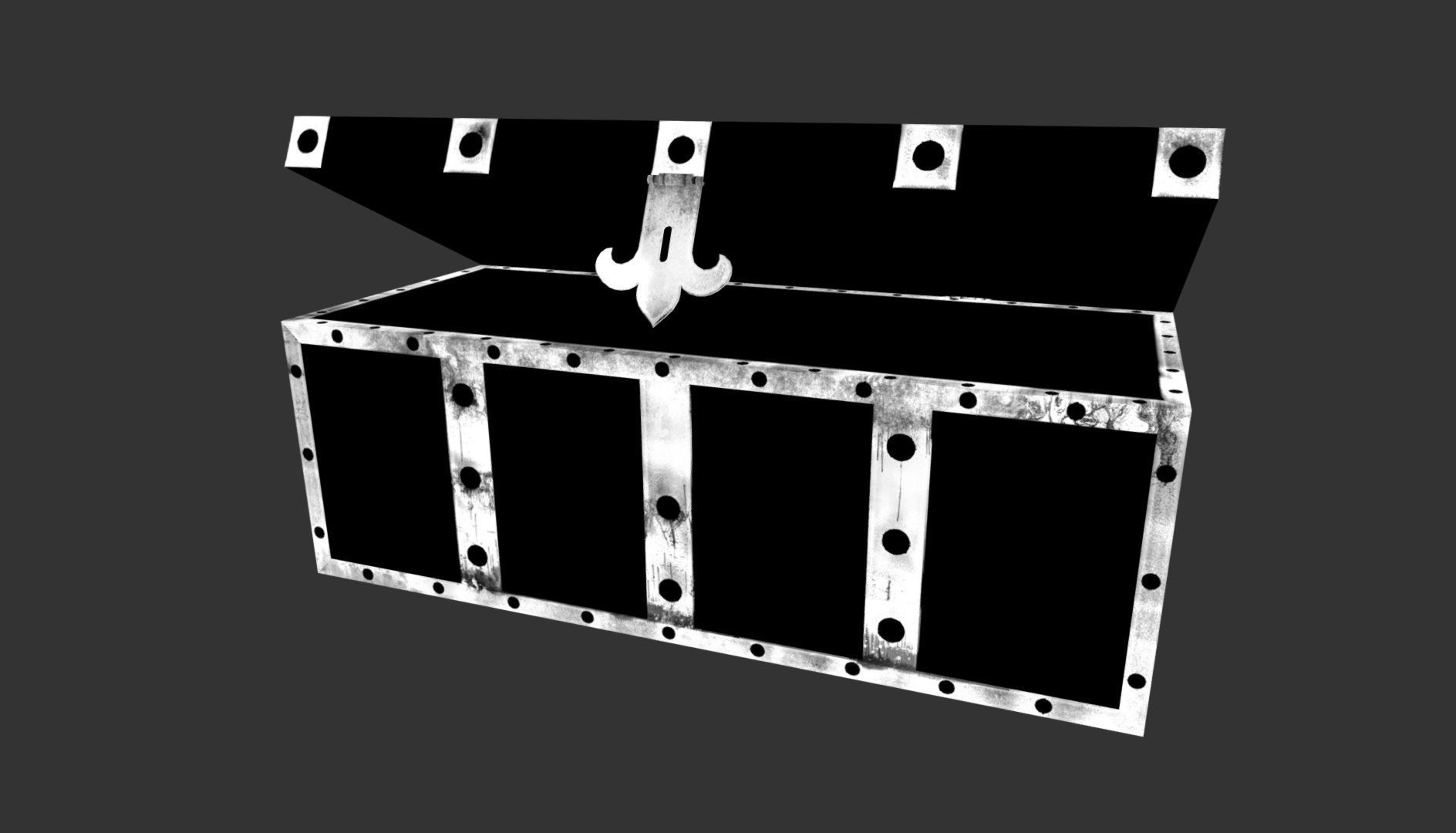 Chest wooden Free low-poly 3D model_10