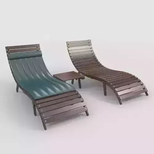 Sunbed-2 wooden table with two legs