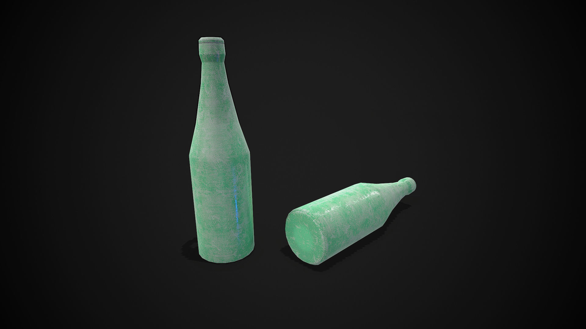 Metal Shelf Collection with garbage - Modular Game ready props Low-poly 3D model_24