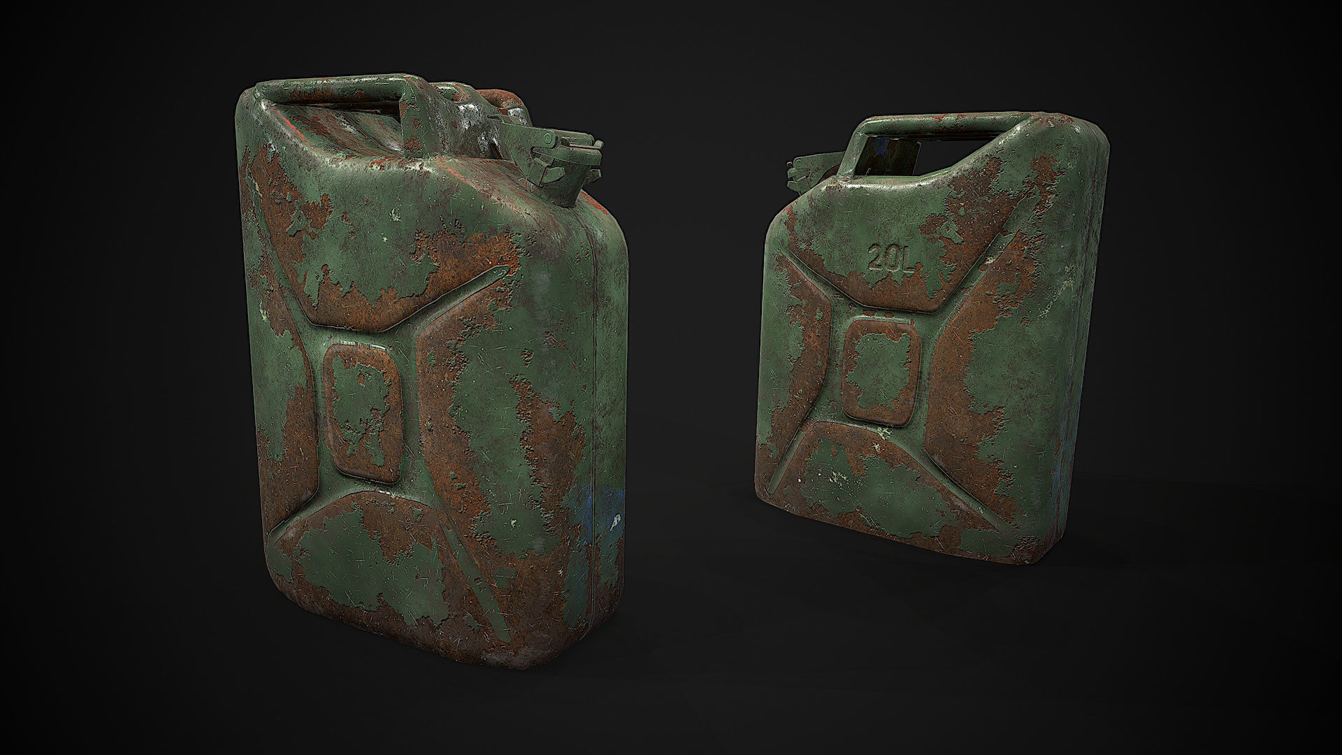 Metal Shelf Collection with garbage - Modular Game ready props Low-poly 3D model_15