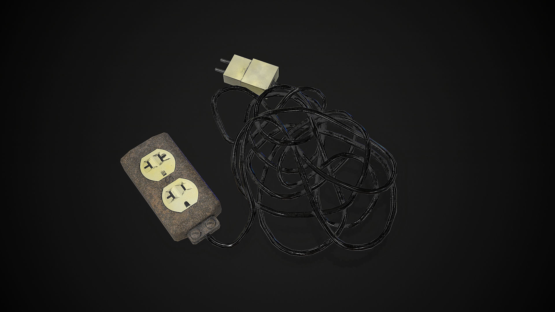 Metal Shelf Collection with garbage - Modular Game ready props Low-poly 3D model_19