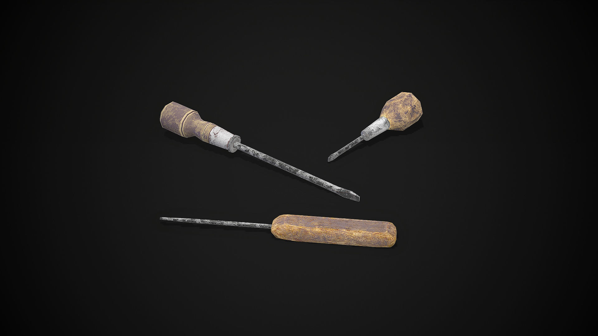 Metal Shelf Collection with garbage - Modular Game ready props Low-poly 3D model_22