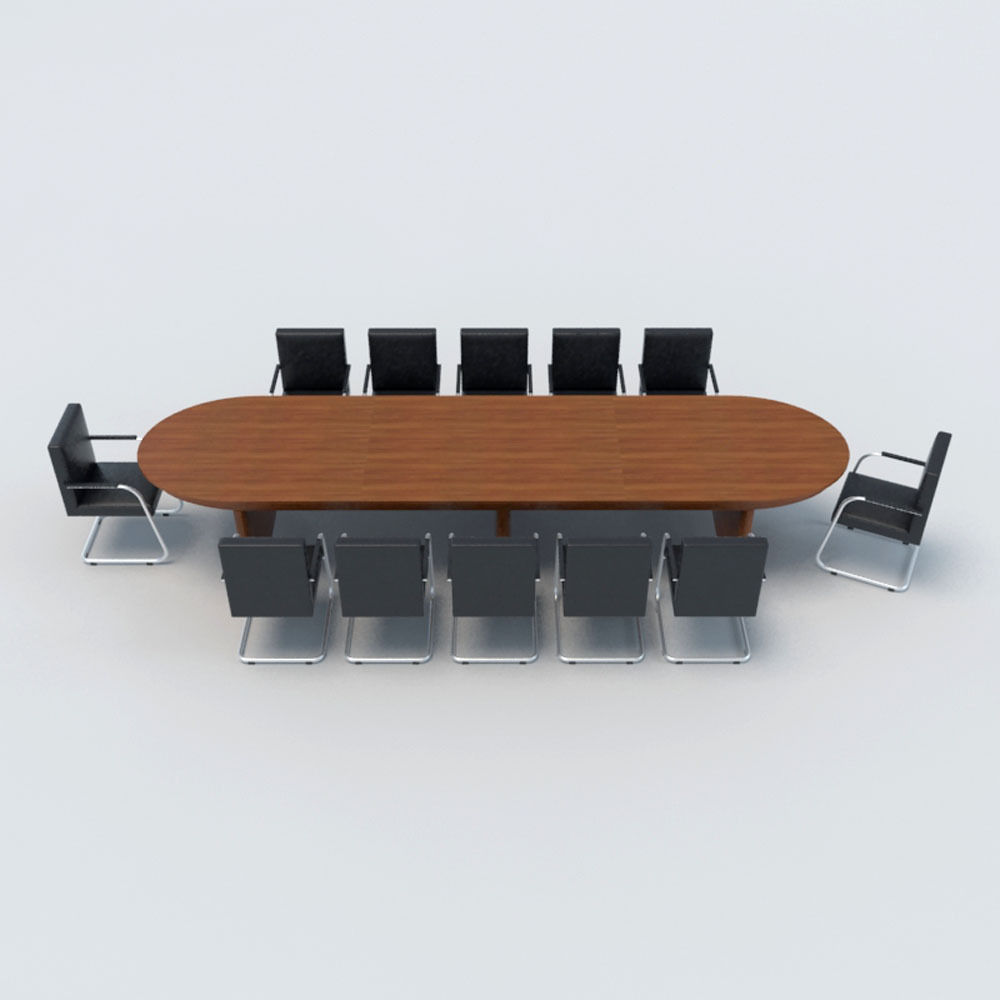 Conference Table with Chairs-1 3D model_1