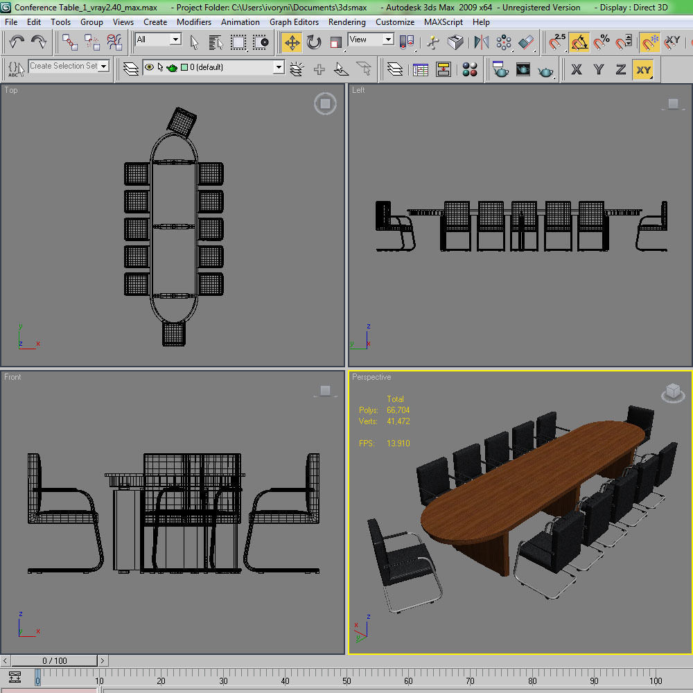 Conference Table with Chairs-1 3D model_19