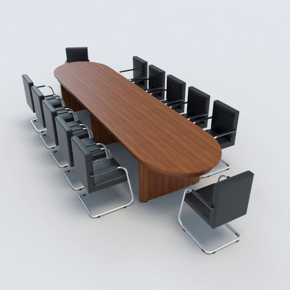 Conference Table with Chairs-1 3D model_3