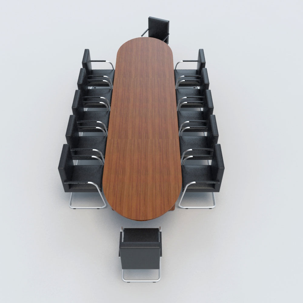 Conference Table with Chairs-1 3D model_7