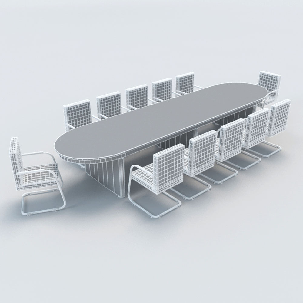 Conference Table with Chairs-1 3D model_17