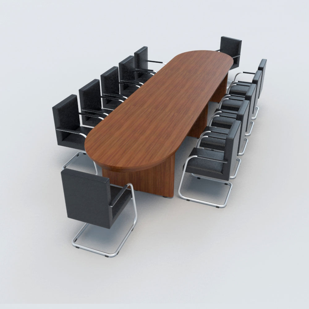 Conference Table with Chairs-1 3D model_8