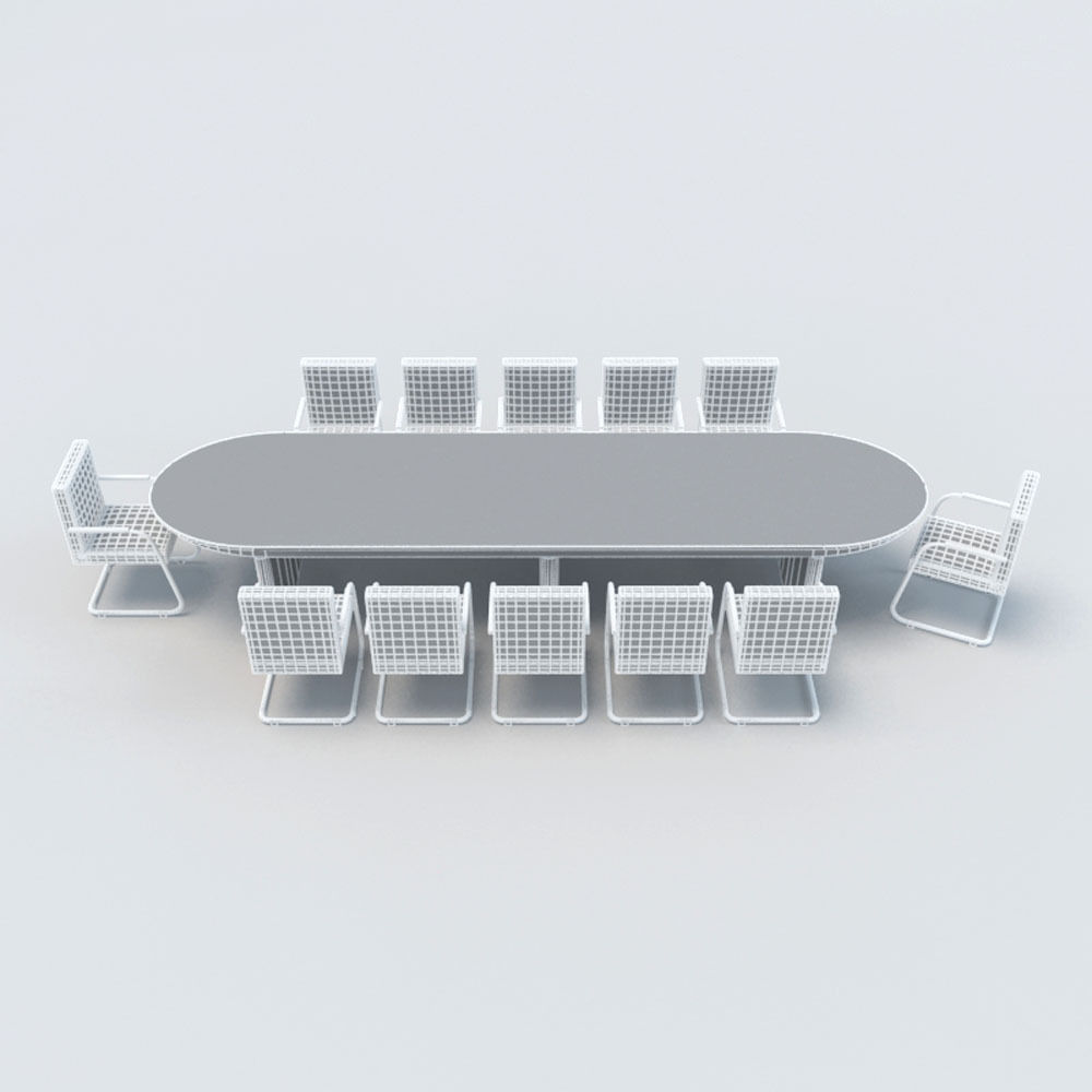 Conference Table with Chairs-1 3D model_14