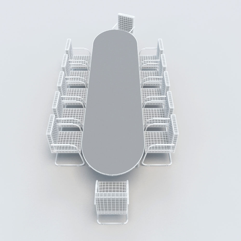 Conference Table with Chairs-1 3D model_5