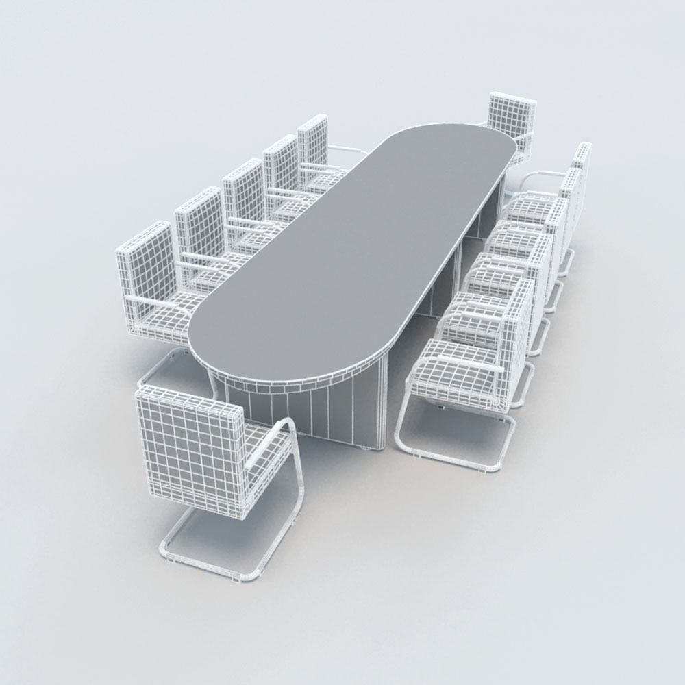 Conference Table with Chairs-1 3D model_12