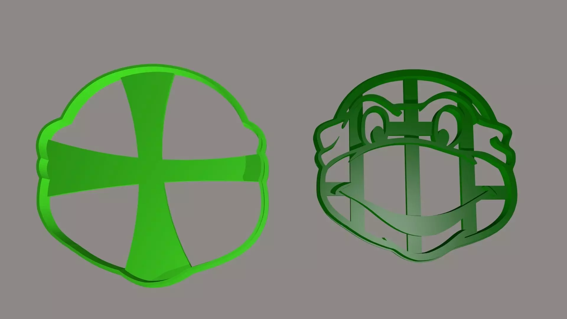 Ninja Turtle Head Cookie Cutter Set 3D print model