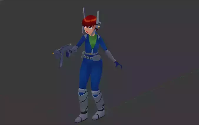 Space girl laser gun