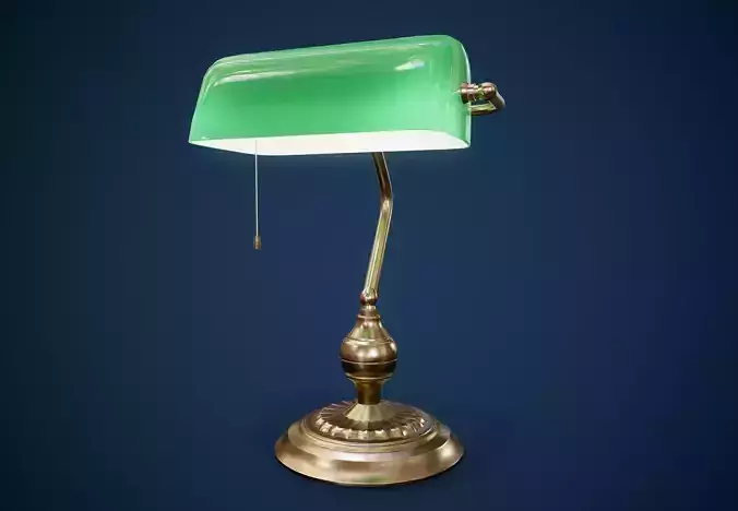 Bankers Lamp PBR Game Ready