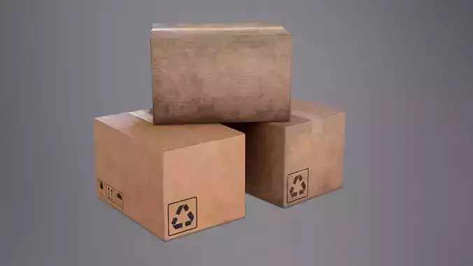 Cardboard Box - PBR Game Ready Free low-poly 3D model