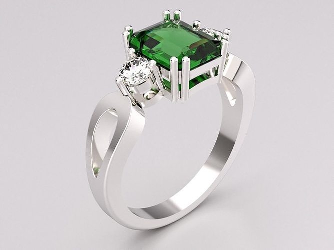  Ring Emerald  3D print model