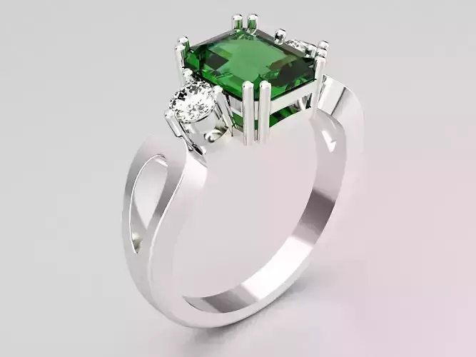  Ring Emerald  3D print model