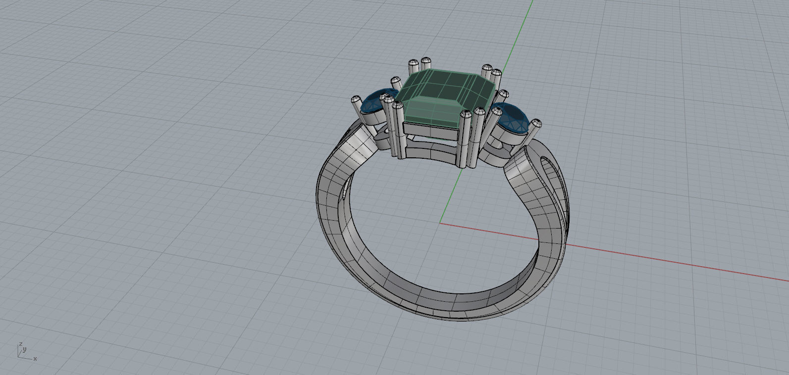  Ring Emerald  3D print model_1