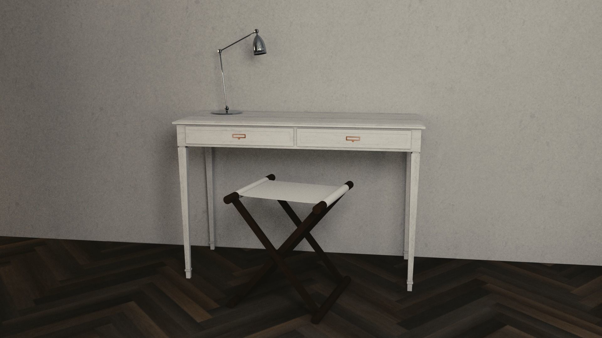 Motel with interior Low-poly 3D model_6