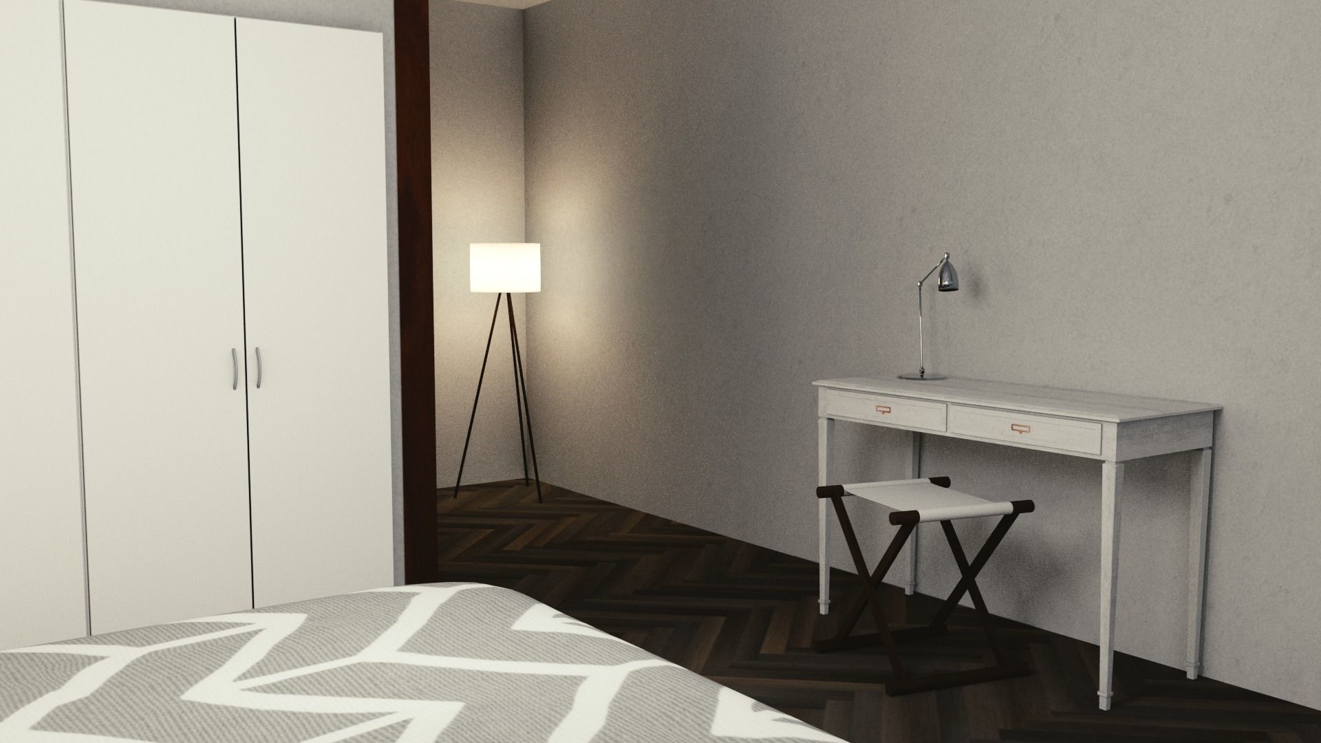 Motel with interior Low-poly 3D model_16