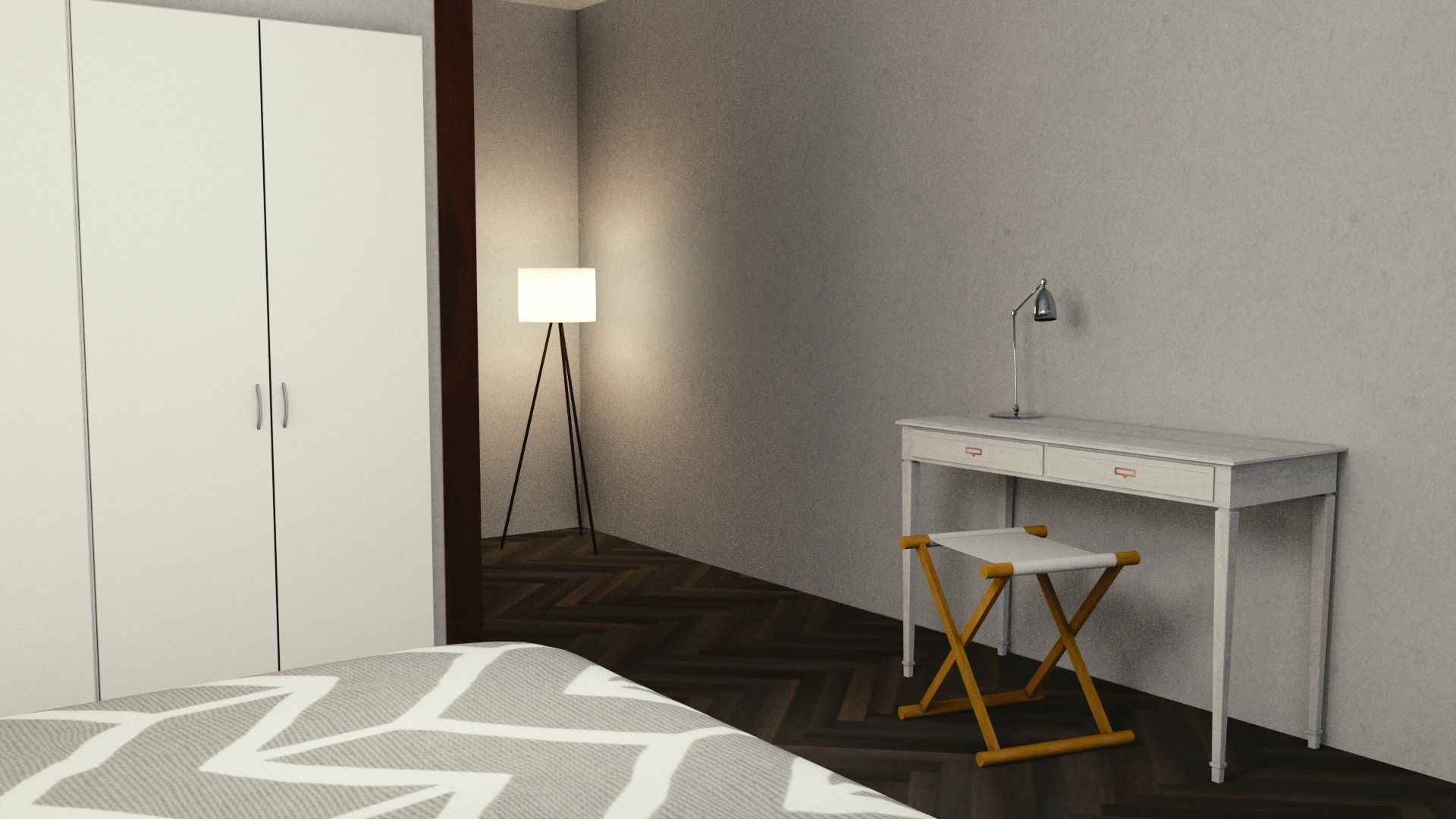 Motel with interior Low-poly 3D model_17